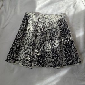 NEW holiday snake print pleated skater skirt (S)